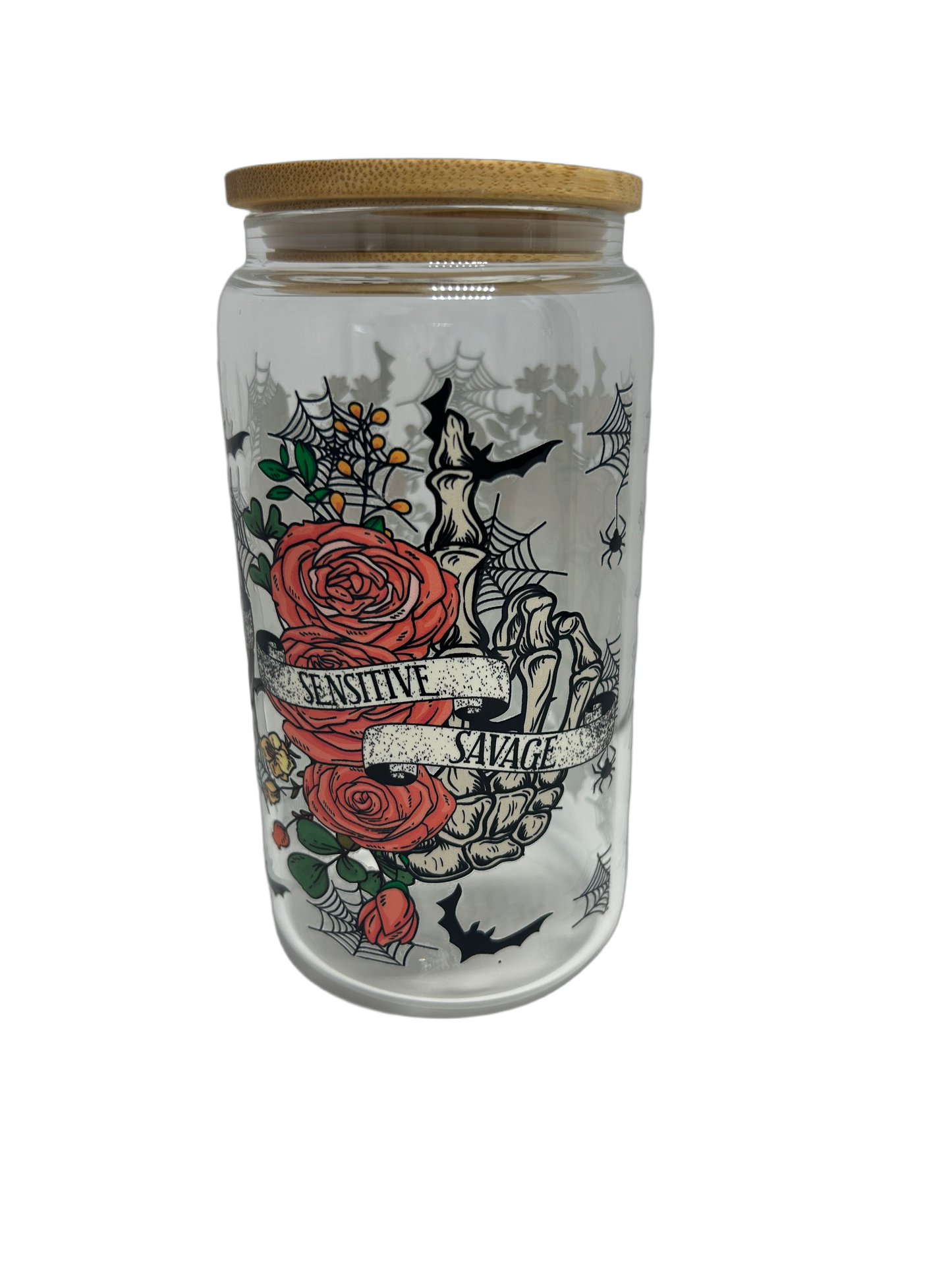 Let it be glass cup with metal straw 16oz cup