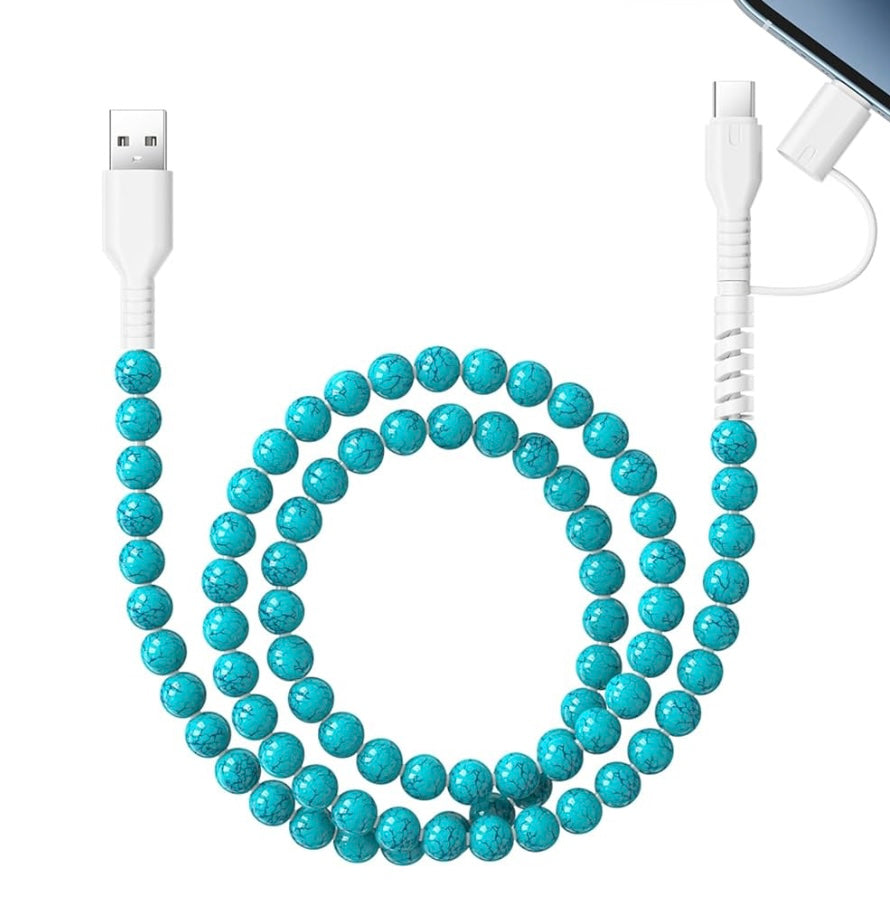 Beaded charging cord android/iphone