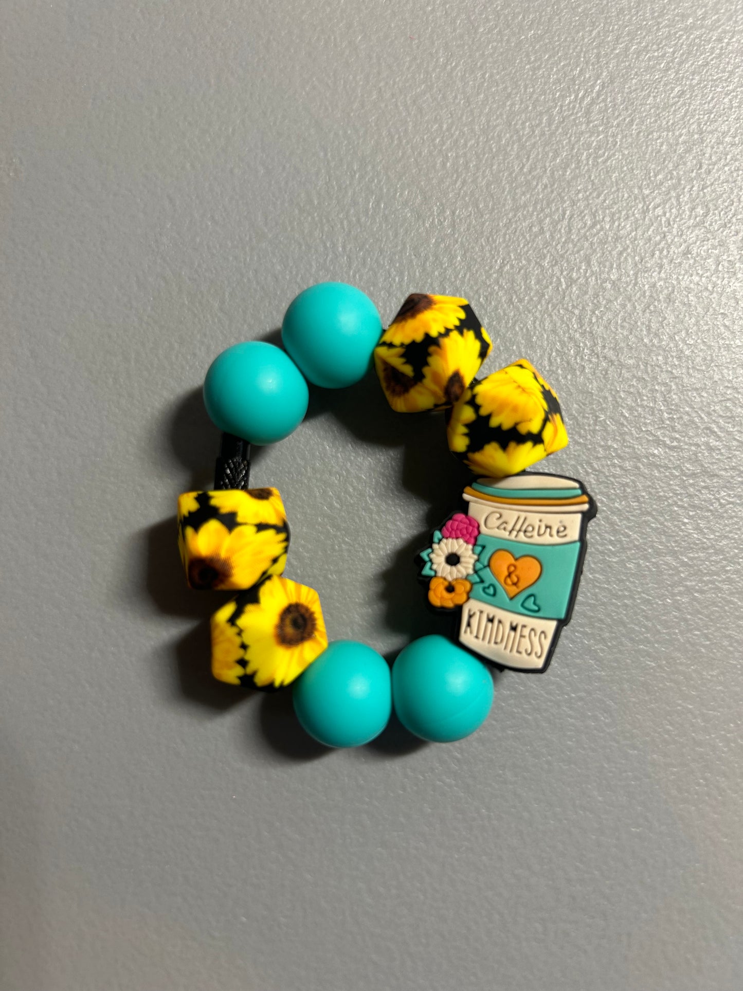 Sunflower kindness cup charm