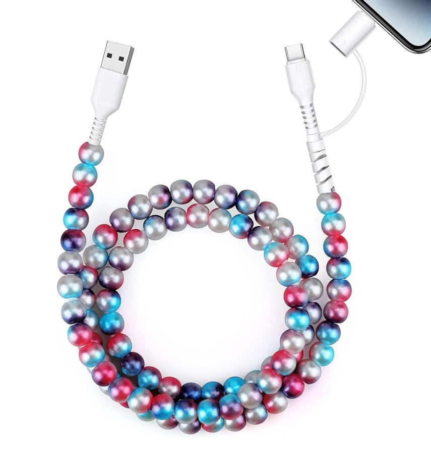 Beaded charging cord android/iphone