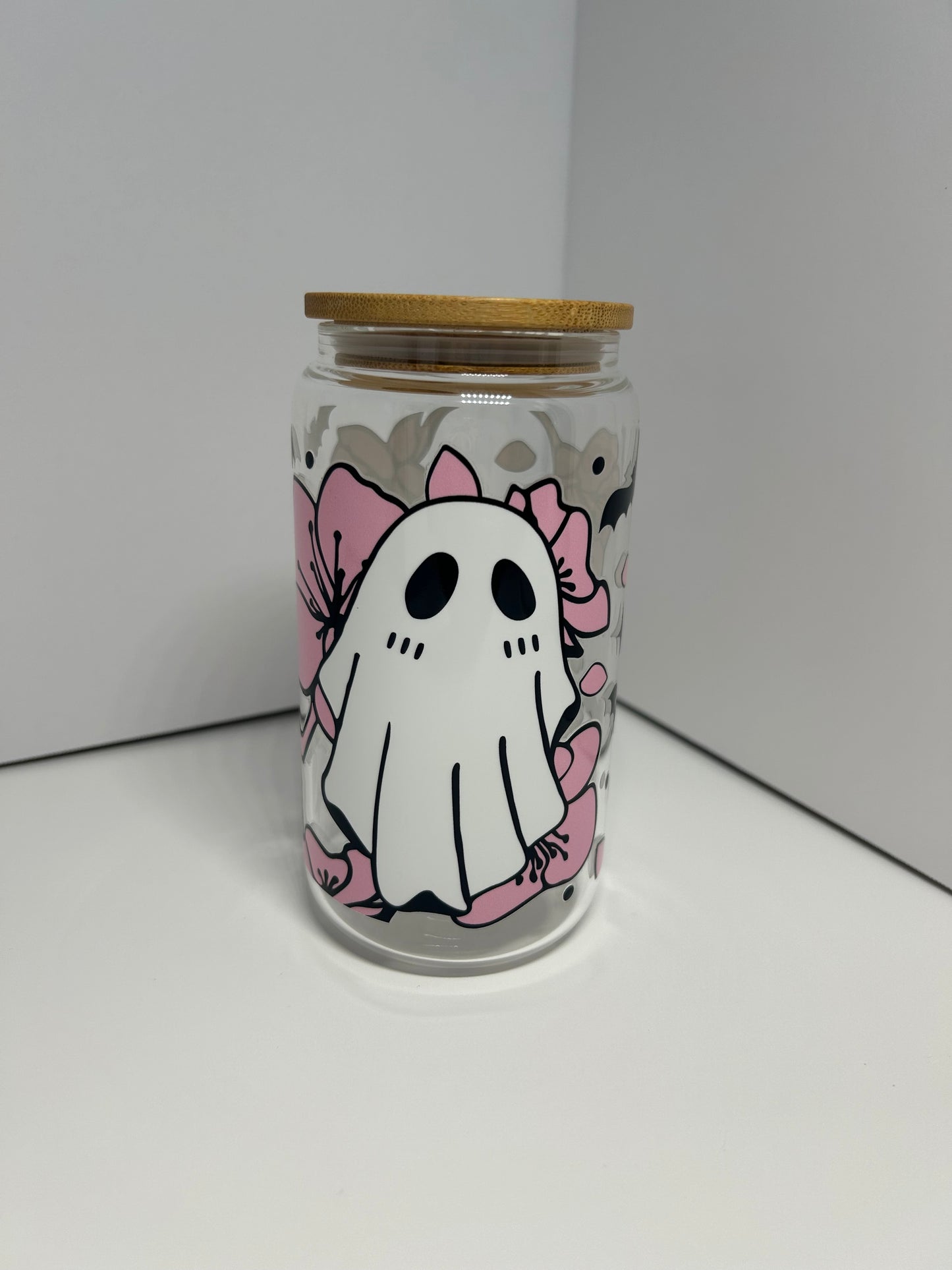 Cute ghost 16oz glass
