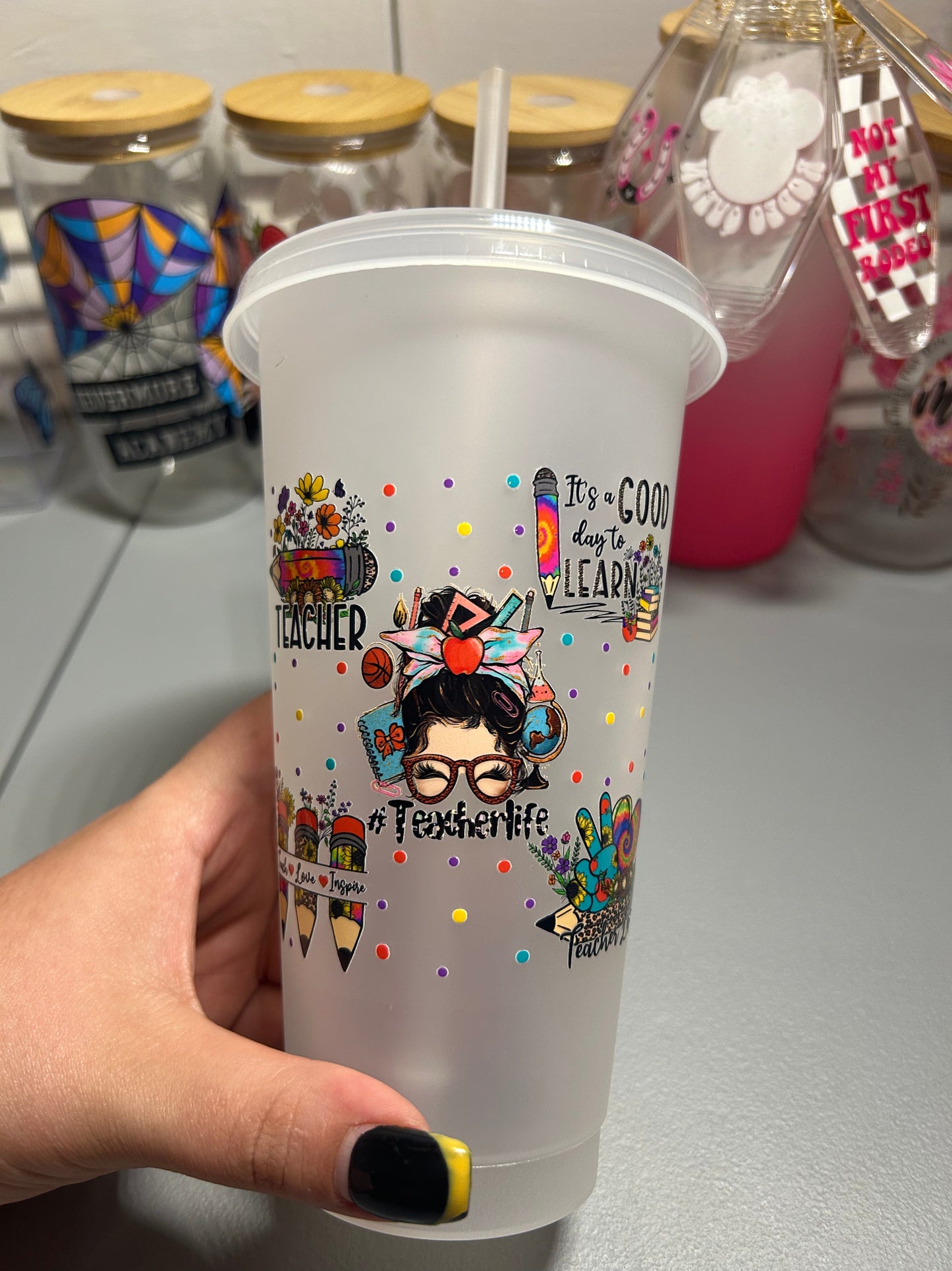 Teacher 24oz plastic cup
