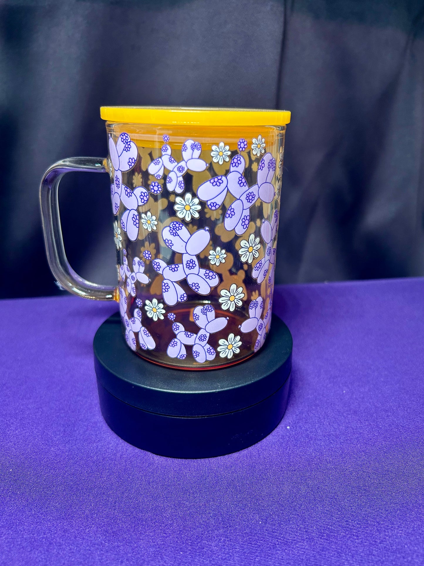 Balloon dog 16oz glass mug