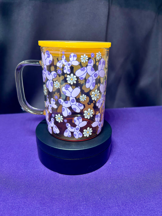 Balloon dog 16oz glass mug