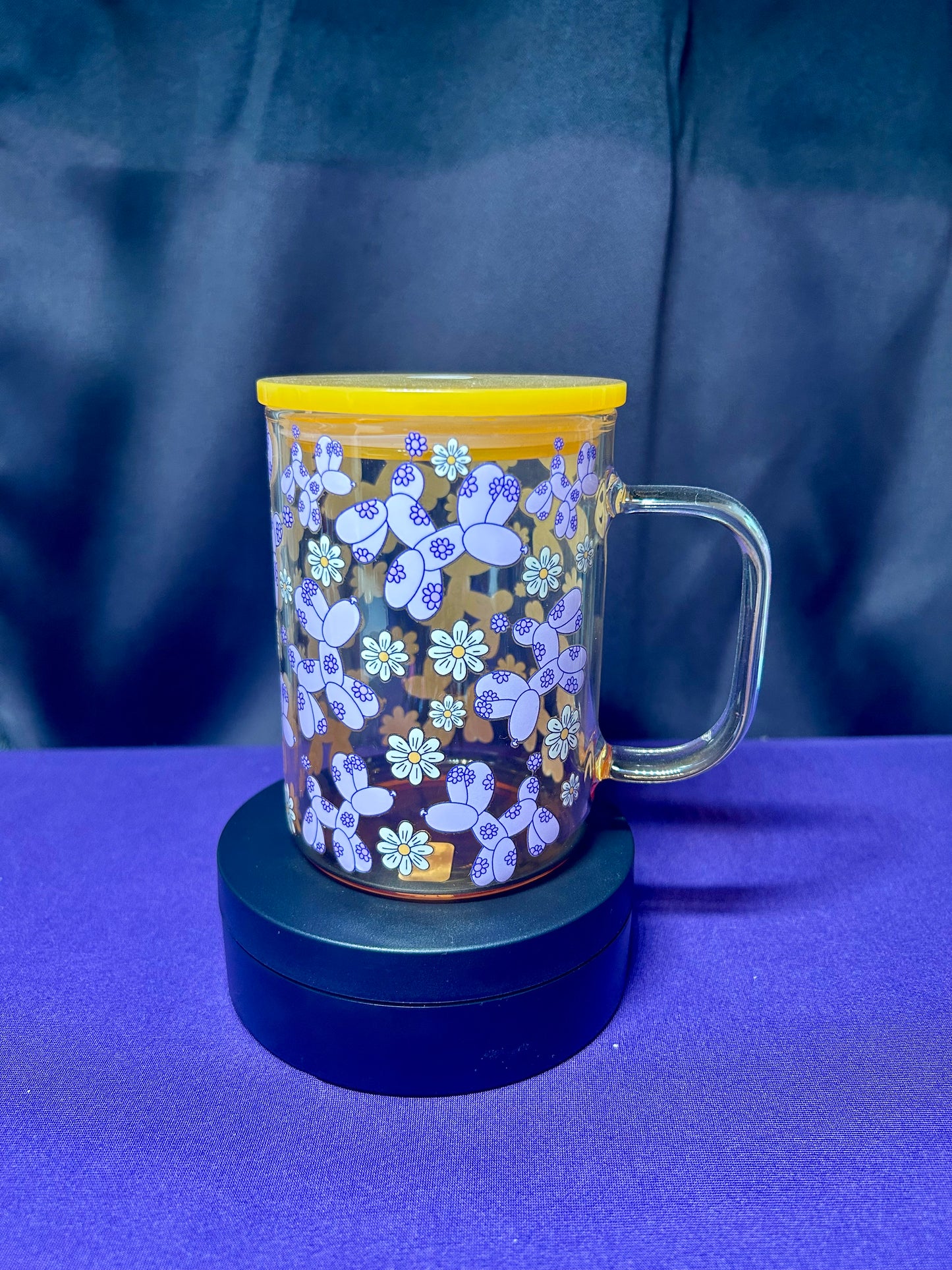 Balloon dog 16oz glass mug