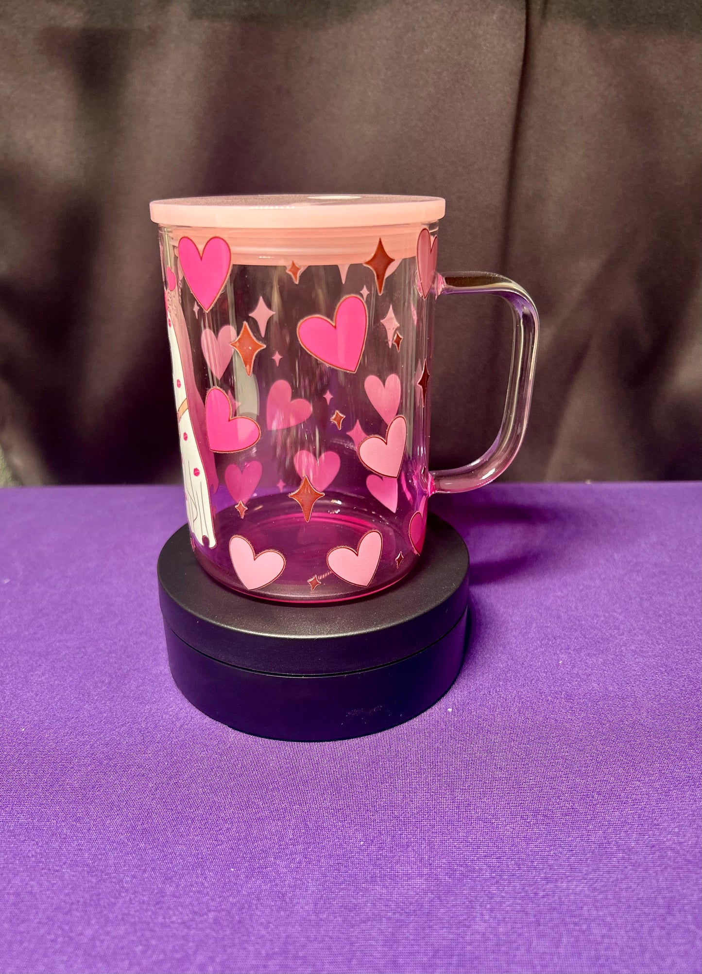 Pink ghost 16oz glass mug