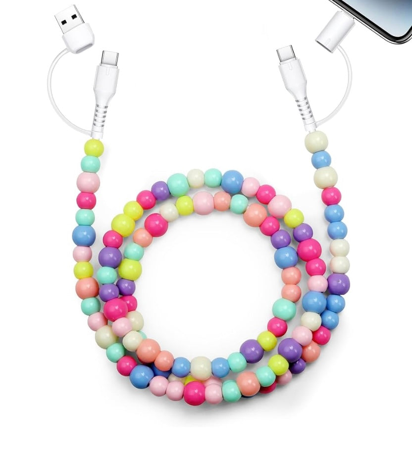 Beaded charging cord android/iphone