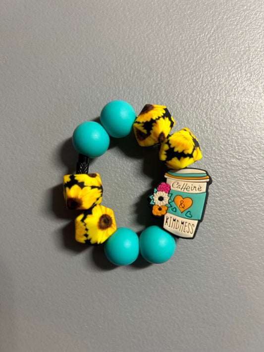 Sunflower kindness cup charm