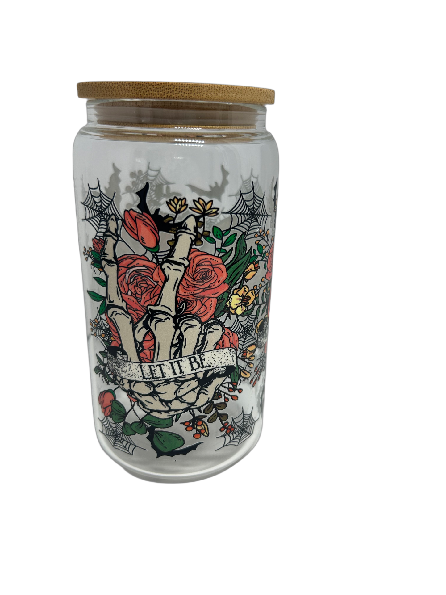 Let it be glass cup with metal straw 16oz cup
