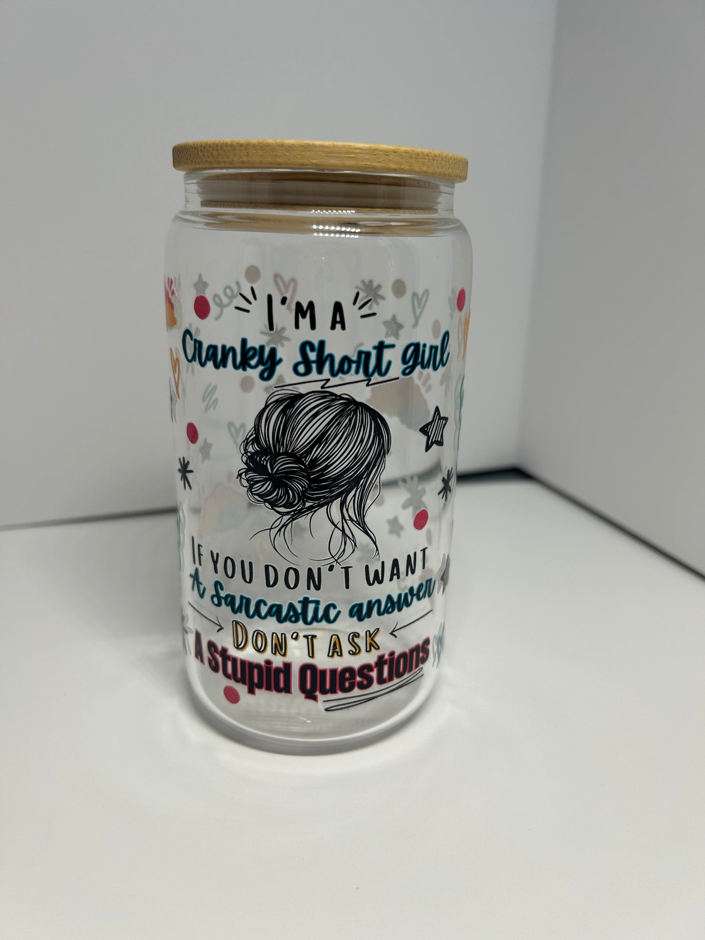Short girl 16oz glass