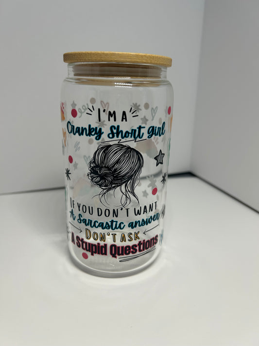 Short girl 16oz glass