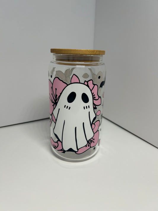 Cute ghost 16oz glass
