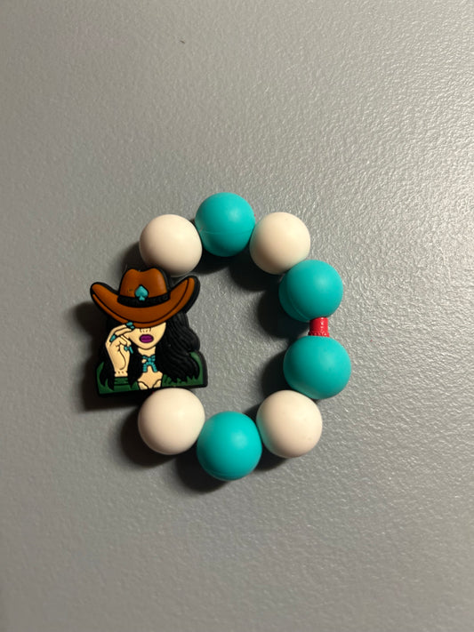 Cowgirl cup charm