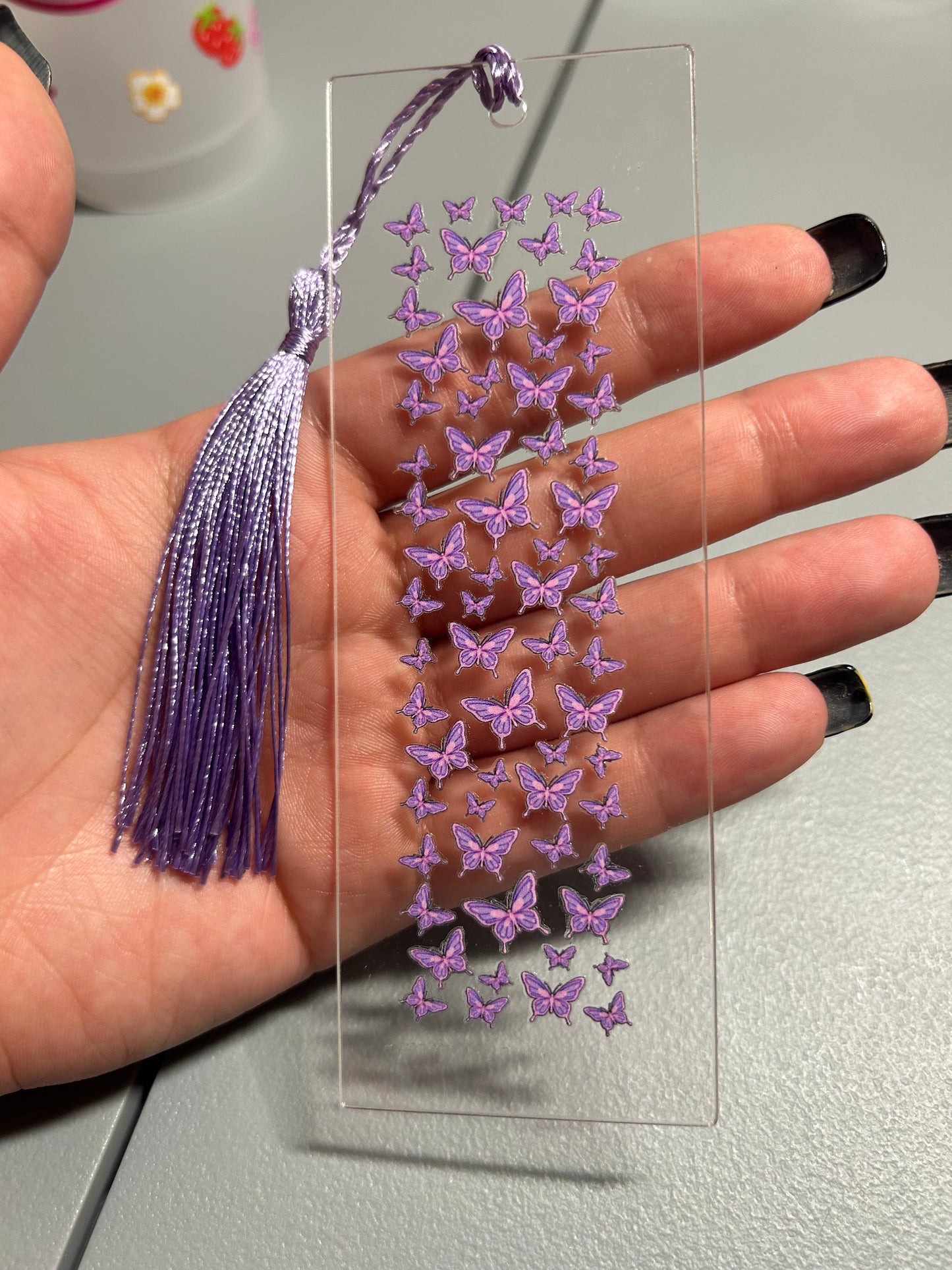 Purple butterfly bookmark